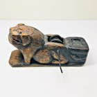Very Big Antique Chinese Lion Decorated Wood Carpenter Building Tool