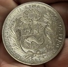 1885 Td Peru Un 1-sol Silver Coin 90  25g 22 5g  3648