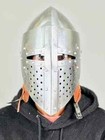 Medieval Knight Armor Helmet Mild Steel Helmet Bascinet Barbuta Visor Helmet