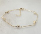 Adjustable Dolphin Box Chain Ankle Bracelet Anklet 14k Yellow Gold Plated Silver