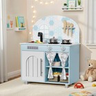 Kids Play Kitchen Set  Toddler Pretend Play Kitchen With Cooking Accessories