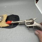 Vintage Hubley H Texas Toy Cap Gun Pistol Smoky Metal Aluminum Cast W holster