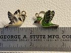 Vintage 2 Danbury Mint Gold Plated Enamel Bird Charms Hummingbird