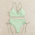 Cikini-v-neck Split Bikini Set For Women  Sexy Swimsuit  Lace Up  Triangular