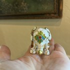 Vintage Miniature Chinese Cloisonn   Enamel Elephant Figurine Gold Accent 2 5    