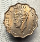 1941 British India 1 Anna George Vi Bu Unc Choice - Toning Streaks - Bombay Mint