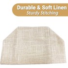 Decorative Square Tissue Box Cover Cute Beige Linen Fabric Holder Organizer For