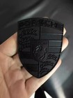 For Porsche Hood Crest Emblem Badge Gold Black Fits All Popular Models New