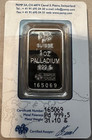1 Oz Palladium Bar - Fortuna Sussie Pamp W assay  165069  -  9995 Fine Palladium