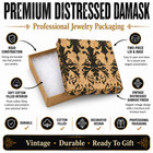 Distressed Damask Jewelry Boxes Cotton Filled 3 5  X 3 5  50 Pack