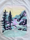 Victory Heart Girls Size 12 Gray Stay Wild Graphic Tie Sleeve Crew Neck Tee