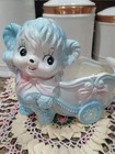 Vintage Rubens Ceramic Lamb Planter Pastel Baby Nursery Decor