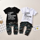 Toddler Baby Kids Boys Daddy Tops T-shirt Camo Pants Harem Outfits Set Clothes