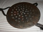 Antique Hand Wrought Iron  Fireplace Trivet Hanging Pierced 
