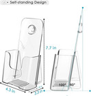 6 Pack Acrylic Brochure Holder  Trifold 4 Inches Wide Pamphlet Holder Plastic Br