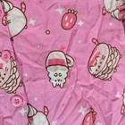 Pusheen Top Women M Pink Cat Macaron Latte Tie Front Button Up Rayon Shirt