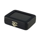 Novel Box Black Leatherette Glass Top Gem Box Loose Stone Jewelry Case Display