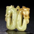 1 8  Western Zhou Dynasty Chinese Natural Hetian Jade Carved 2 Dragon Pendant
