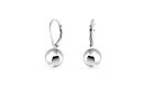 925 Solid Sterling Silver 8mm Leverback Ball Earrings Made In Italy - 3 Colors 