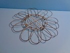 Antique Early Prim Round Wire Folding Trivet Cooling Rack Fruit Egg Basket Aafa