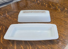 Vintage Pyrex Woodland Covered Butter Dish Milk Glass Made In Usa 72-b