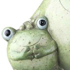 Ceramic Green Happy Frog With Friend Garden Patio Indoor Outdoor Statue