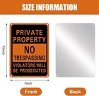 8 Pcs Private Property No Trespassing Sign Metal Reflective Aluminum Violators W