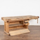 Rustic Carpenter s Workbench Console Table With Shelf And Storage  Denmark Circa