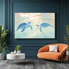 Sea Turtles Art Print Ocean Underwater Pastel Wall Decor Coastal Beach Poster