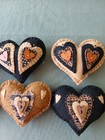 Primitive Rustic Hearts Bowl Fillers ornies Matching Candle Mat Sold Separately 