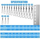 50pcs Fishing Barrel Swivels With Safety Snaps Swivel Stainless Steel High St   