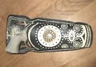 Vintage Toy 1950   s Hubley Single Shot Pet Cap Gun Trimmed Leather Holster Set