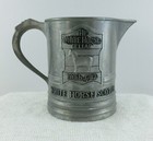 Vintage White Horse Cellar Scotch Whiskey Silvertone Pewter Mug Pitcher