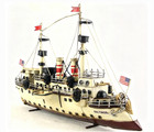Handmade 1890 Uss Baltimore Vintage Cruiser Ship Tin Metal Reproduction Model
