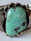 Vintage Navajo Sterling Silver Turquoise Cuff Bracelet Atkinson Trading Co 34g
