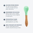 Avanchy Baby Fork   Spork Set - Bamboo silicone Toddler Utensils  Baby-led Wean