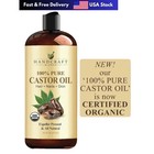Premium Organic Castor Oil 100  Pure And Hexane-free Cold-pressed Beauty 16 Fl 
