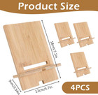 4-pack Bamboo Book Display Stand  Adjustable Wooden Cookbook Holder   Plate Ease