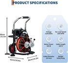Electric Drain Cleaner Machine 100ft X3 8  Auto Feed 10 Cutter Sewer Snake Auger