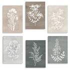  Neutral Botanical Plant Canvas 6 Pieces Rustic 12 l X 16 w 6 Set Botanical