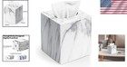 Square Tissue Box Cover Marble Modern Acrylic Facial Tissue Holder Decor