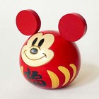 Disney Mickey Daruma Usaburo Kokeshi Wooden Doll Japanese Lucky Ornament Japan