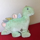 Vintage Eden Dinosaur Plush Wind-up Musical Green Pastel Moving Plush Lovey Rare