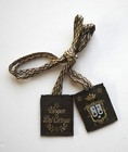 Virgen Del Carmen  mt Carmel  Brown Felt Scapular - 2 Color Cord -  spanish 