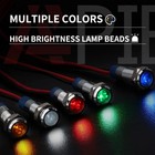 Indicator Light 6mm 1 4  Waterproof Ip65 Metal Signal Lamp 12v-24v Ac dc Led Red