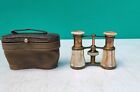 Antique French Opera Glasses Marchand Mother Of Pearl Paris W Case
