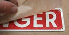 Rare Nos Vintage Danger Sign Metal Glass Smaltz Paint Industrial  Tabaco Paper
