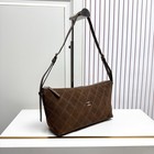 Vintage Dark Brown Diamond Quilted Suede Hobo Bag Women Underarm Shoulder Purse