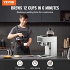 Vevor Commercial Drip Coffee Maker 12 Cups With 2 Glass Carafes And 2 Warmers