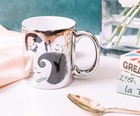 Nightmare Before Christmas Silver Electroplate Ceramic Mug   Holds 20 Ounces